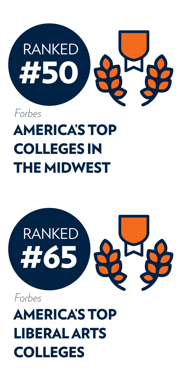 Hope College is ranked by Forbes as #50 in America's Top Colleges in the Midwest and #65 in America's Top Liberal Arts Colleges