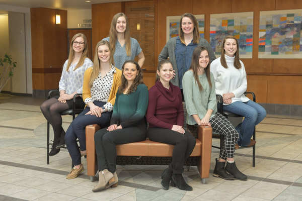 2019 CBL Research Scholars Josie Surel, Elizabeth Cutlip, Tracy Westra, Claire Lundy, Meredith Bomers, McKenna Otto, Caroline Burkhurdt, and Gabrielle Kosiba