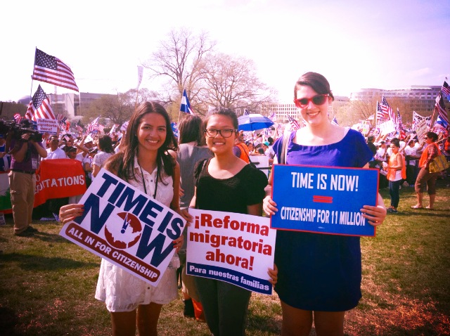 Washington Honors Semester students at a rally
