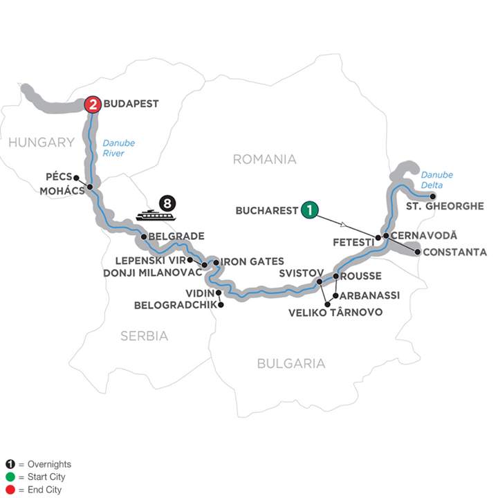 Danube Cruise Map