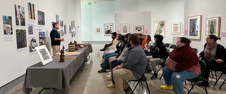 Hope College class visiting the Kruizenga Art Museum for a course-related talk