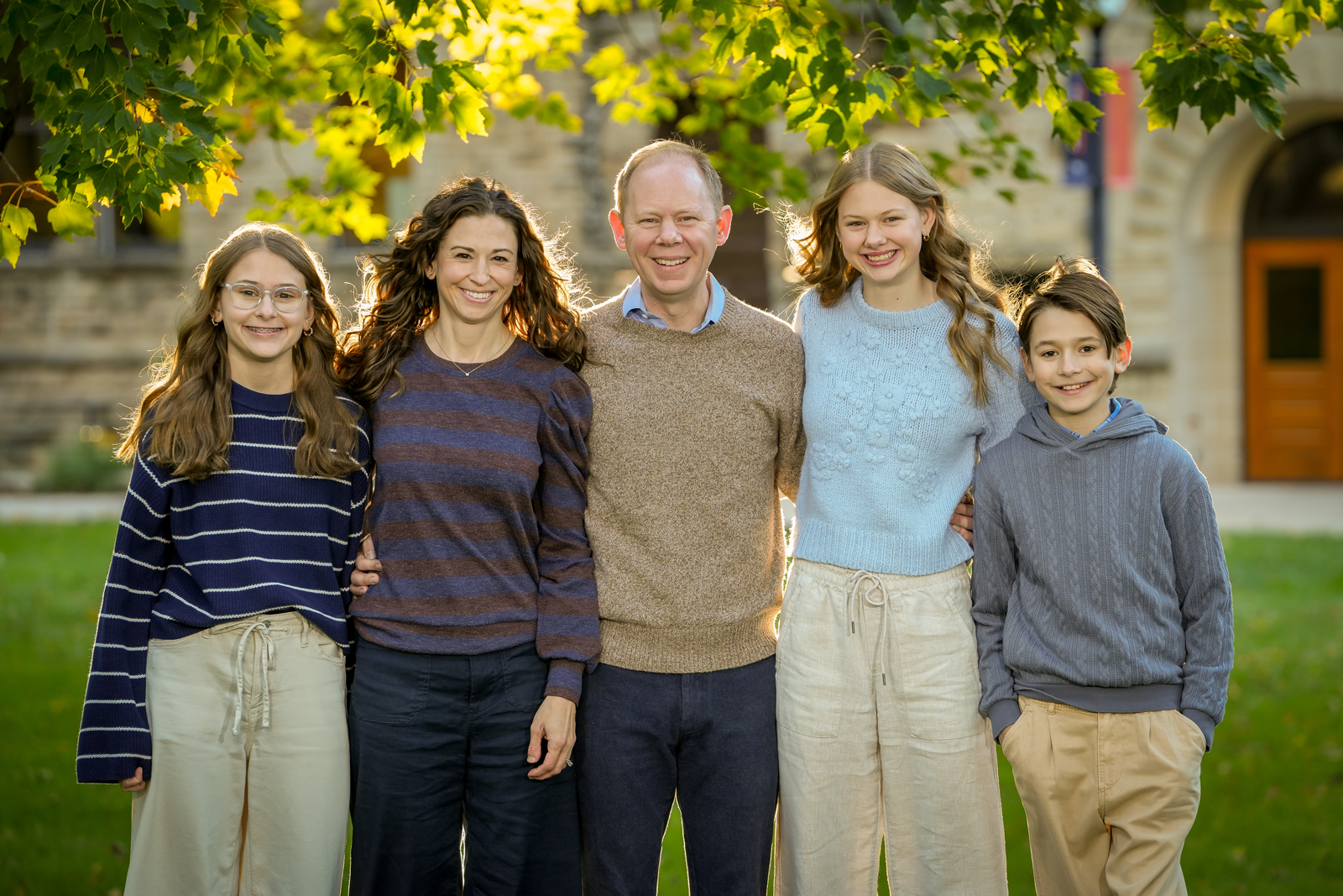 The Scogin Family A family photo of the Scogin Family with Graves Hall in the background