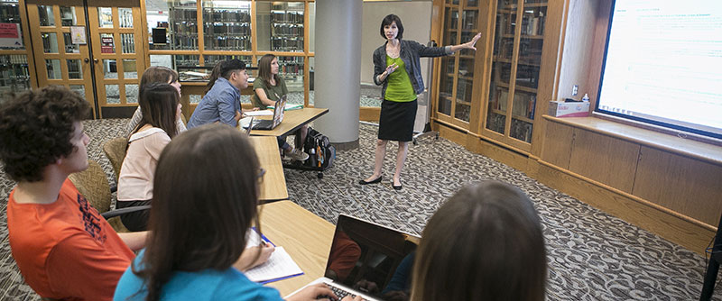 Jessica Hronchek teaching a class session