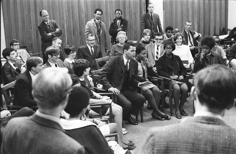 Julian Bond on the Hope College campus, November 1968