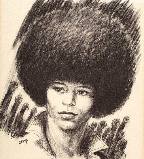 Angela Davis. Leo S. Carty (American, 1931–2010). Circa 1970–72. Lithograph. Hope College Collection.