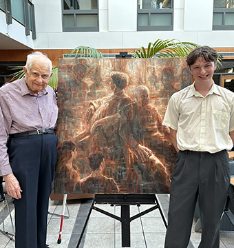 Dr. Eugene Jekel and artist (and grandchild) Tails Jekel