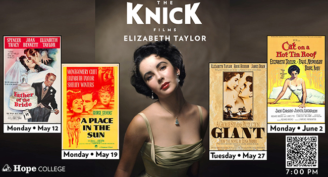 Poster showing the four films with Elizabeth Taylor