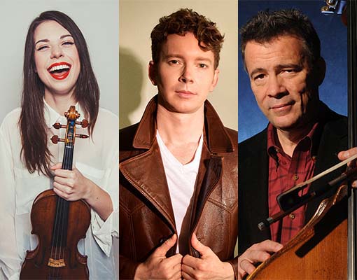 Grammy-nominated violinist and fiddler Tessa Lark, acclaimed cellist composer Joshua Roman and double bassist Edgar Meyer.