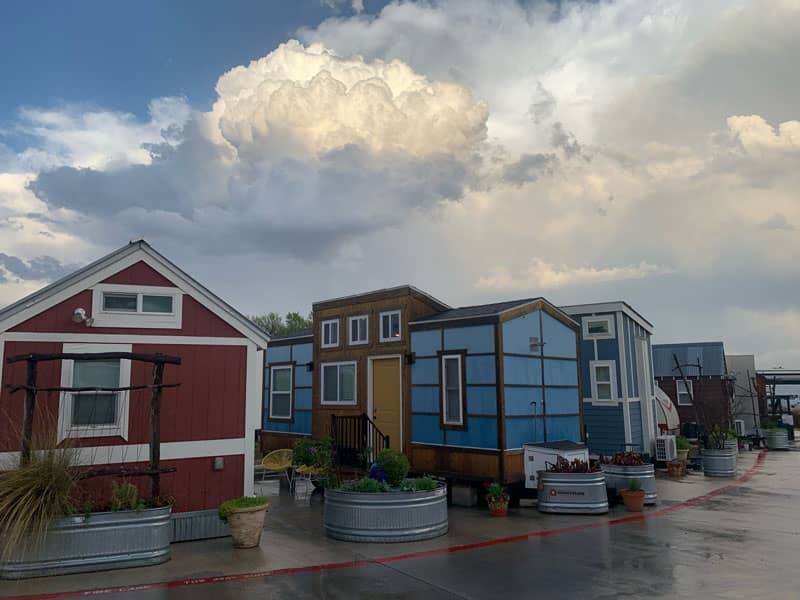 Group of small, colorful homes in Austin, Texas