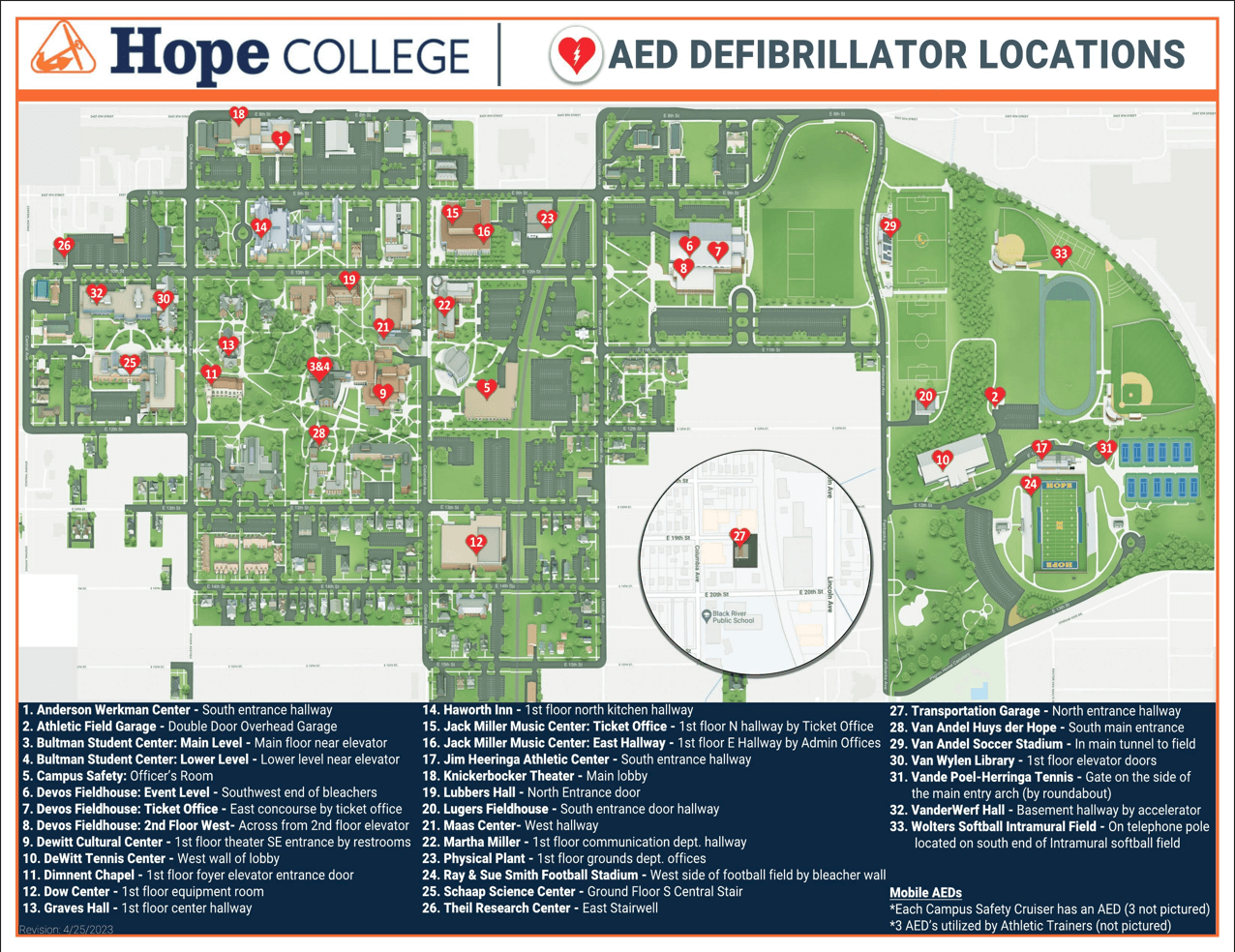 AED Locations Campus Safety