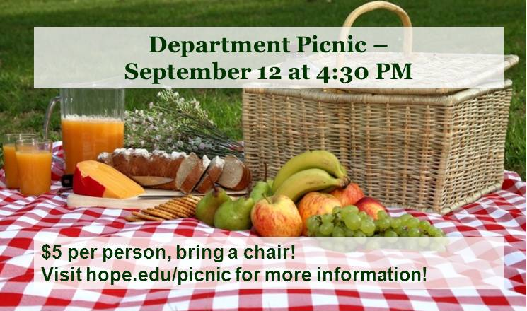 Example image of a picnic announcement slide that's brief and easy to read