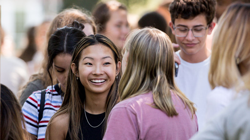 Students smiling at Orientation